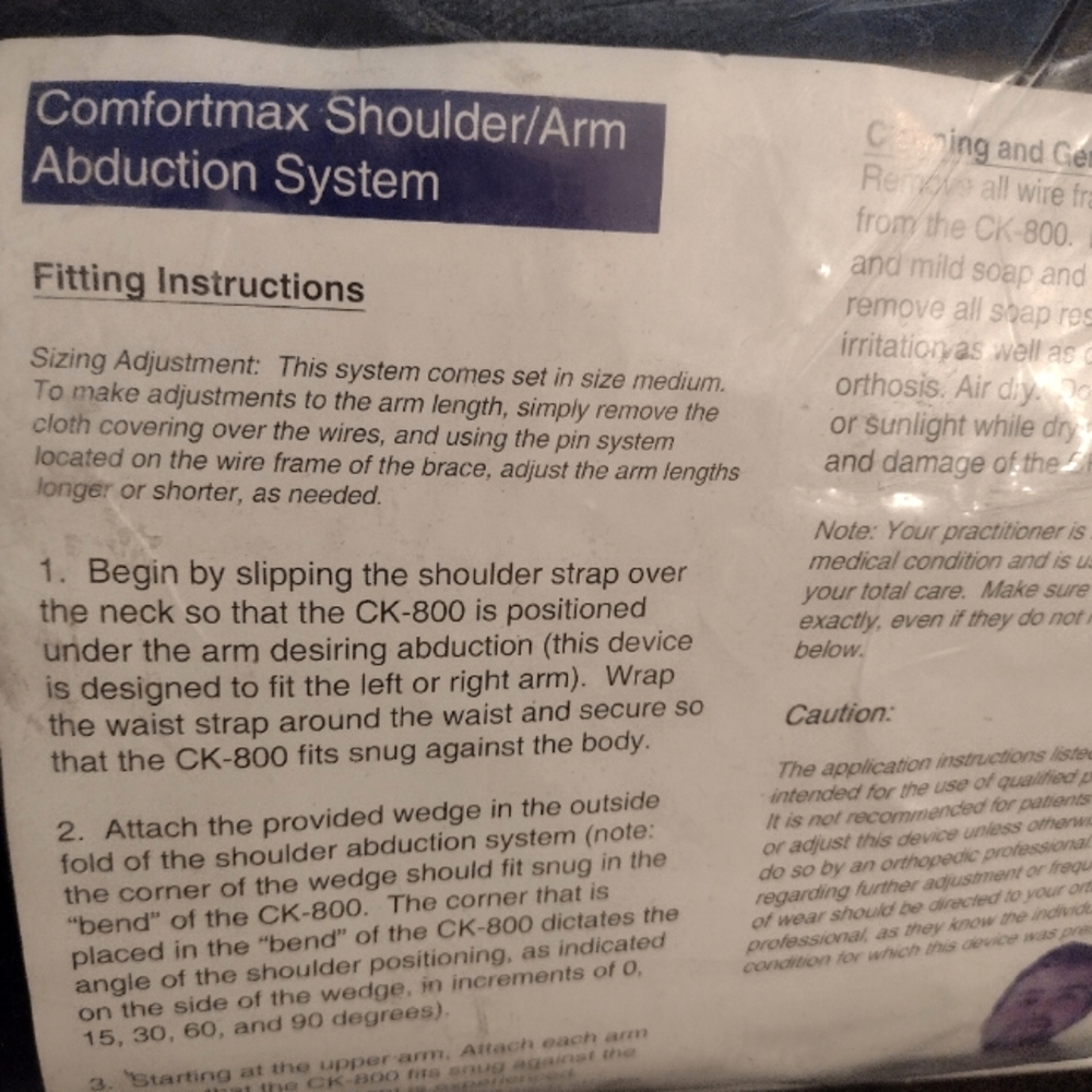 Comfort max Shoulder/Arm Abduction System.